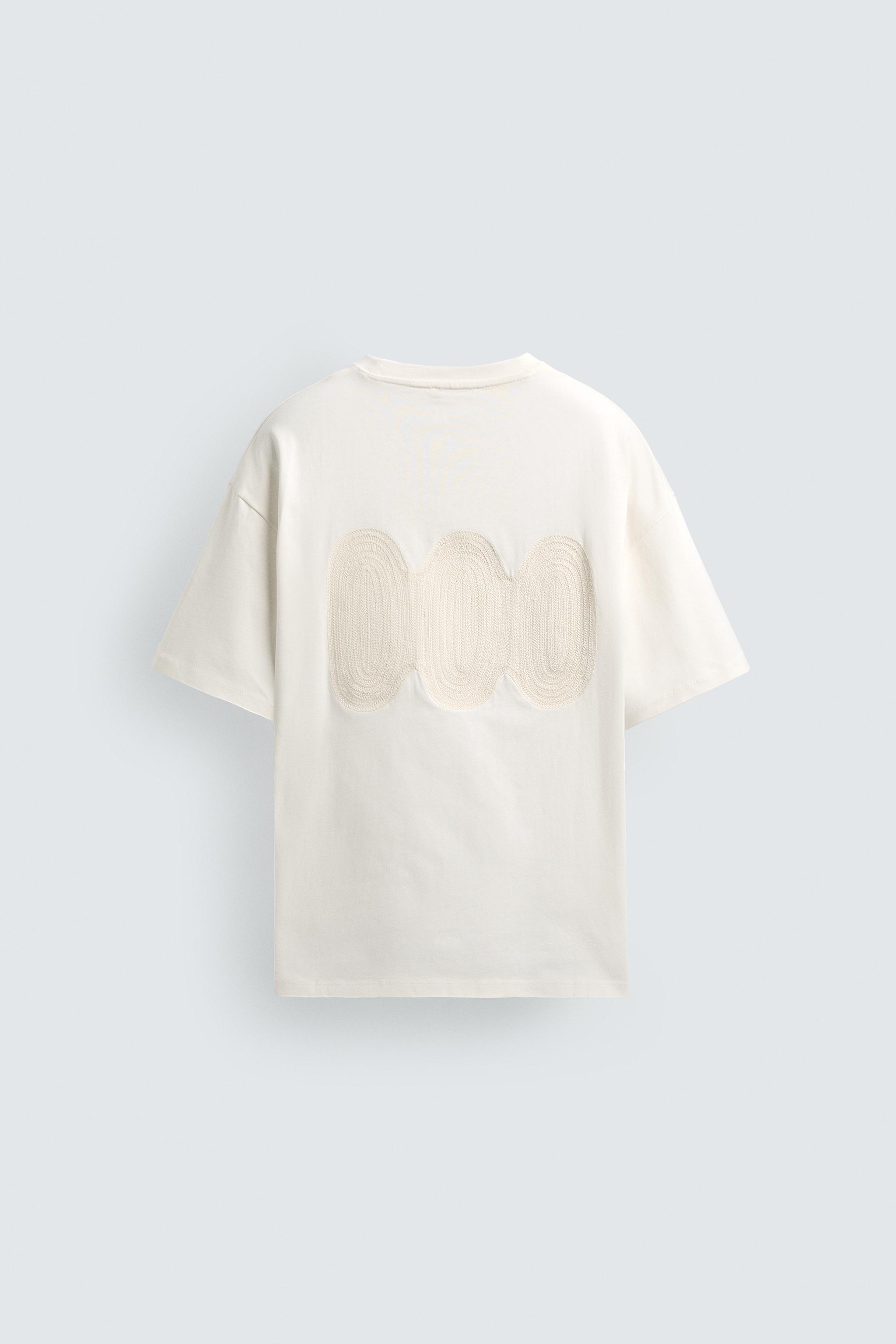 EMBROIDERED TEXT PRINT T-SHIRT
